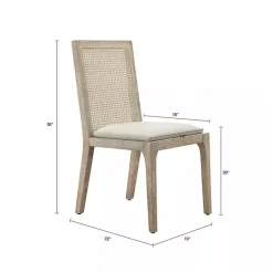 Best Kirklands Home Cane Back Upholstered Wood Dining Chairs, Set of 2 Tan