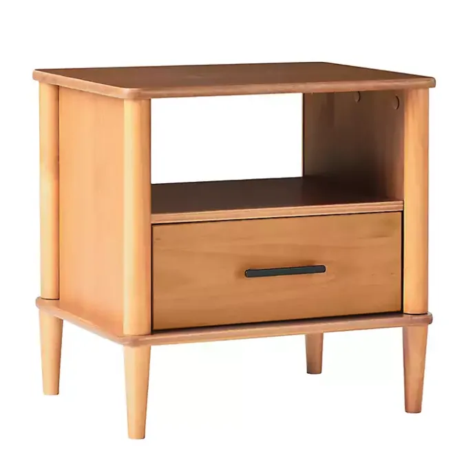 Discount Kirklands Home Caramel Wood Cubby Nightstand Brown