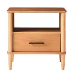 Discount Kirklands Home Caramel Wood Cubby Nightstand Brown