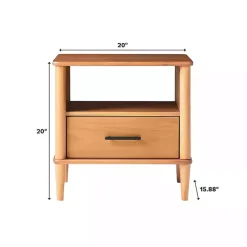Discount Kirklands Home Caramel Wood Cubby Nightstand Brown