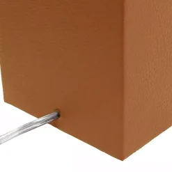 Clearance Kirklands Home Caramel Faux Leather Charging Table Lamp Tan