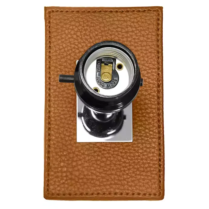 Clearance Kirklands Home Caramel Faux Leather Charging Table Lamp Tan