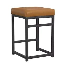 Sale Kirklands Home Caramel Faux Leather Upholstered Counter Stool Tan