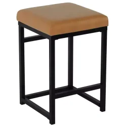 Sale Kirklands Home Caramel Faux Leather Upholstered Counter Stool Tan