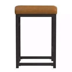 Sale Kirklands Home Caramel Faux Leather Upholstered Counter Stool Tan