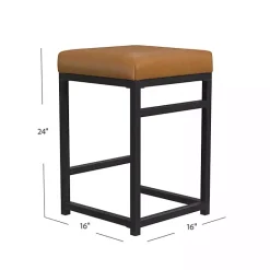 Sale Kirklands Home Caramel Faux Leather Upholstered Counter Stool Tan