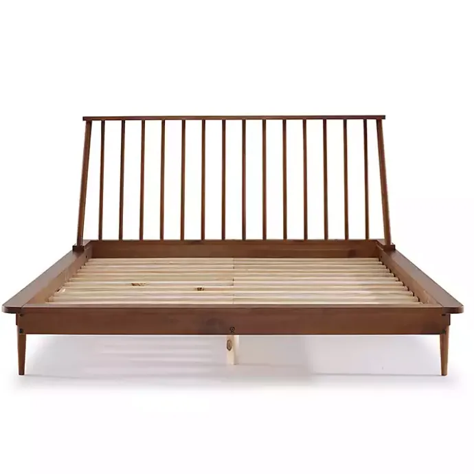 New Kirklands Home Caramel Mid-Century Modern Queen Bed Frame Brown