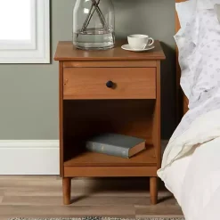 Sale Kirklands Home Caramel One-Drawer Wood Nightstand Brown
