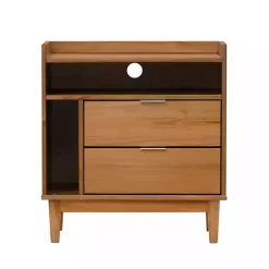 Outlet Kirklands Home Caramel Pine 2-Drawer Nightstand Brown