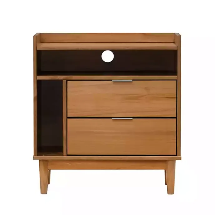 Outlet Kirklands Home Caramel Pine 2-Drawer Nightstand Brown