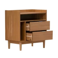 Outlet Kirklands Home Caramel Pine 2-Drawer Nightstand Brown