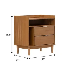 Outlet Kirklands Home Caramel Pine 2-Drawer Nightstand Brown