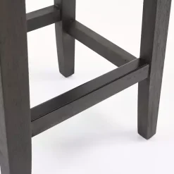 Best Kirklands Home Caramel Wood and Faux Leather Backless Stool Brown