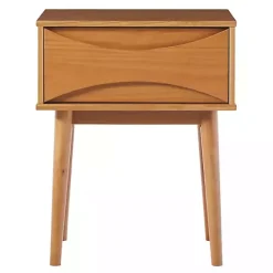 Discount Kirklands Home Caramel Wood Mid-Century Modern Nightsd Tan