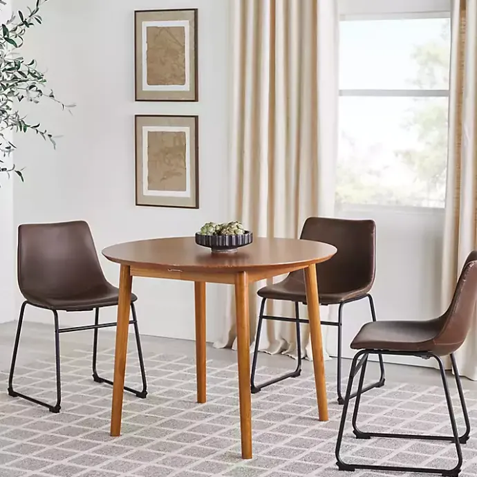 Online Kirklands Home Caramel Wood Oval Dining Table with Leaf Tan