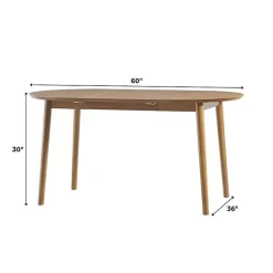 Online Kirklands Home Caramel Wood Oval Dining Table with Leaf Tan