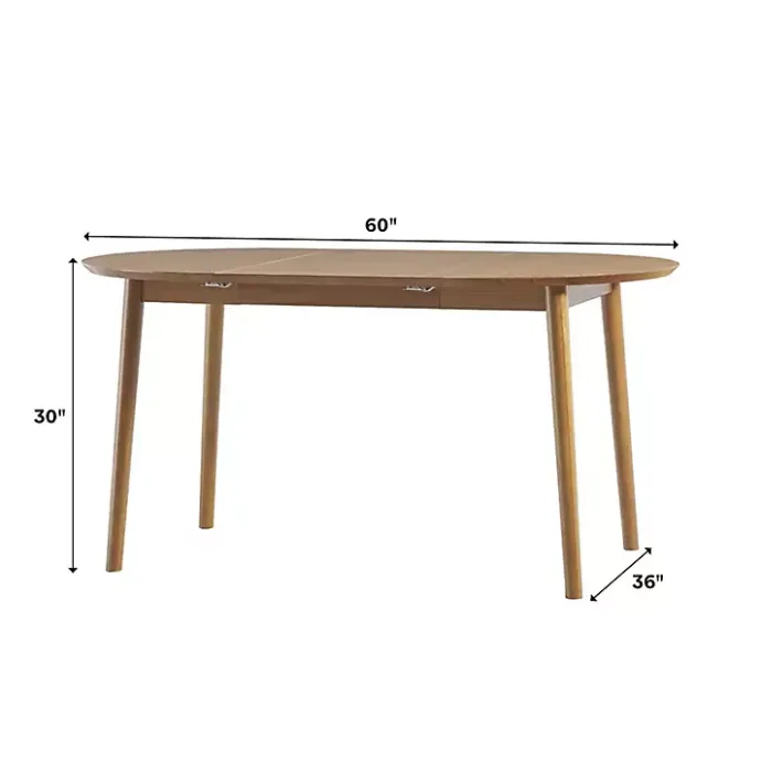 Online Kirklands Home Caramel Wood Oval Dining Table with Leaf Tan