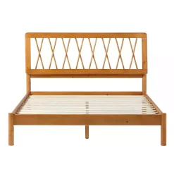 Hot Kirklands Home Caramel Wood Spindle Headboard Queen Bed Brown