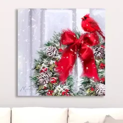 Best Kirklands Home Cardinal on a Wreath Canvas Art Print