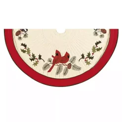 Online Kirklands Home Cardinals and Holly Christmas Tree Skirt