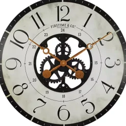 Discount Kirklands Home Carlisle Gears Wooden Wall Clock White