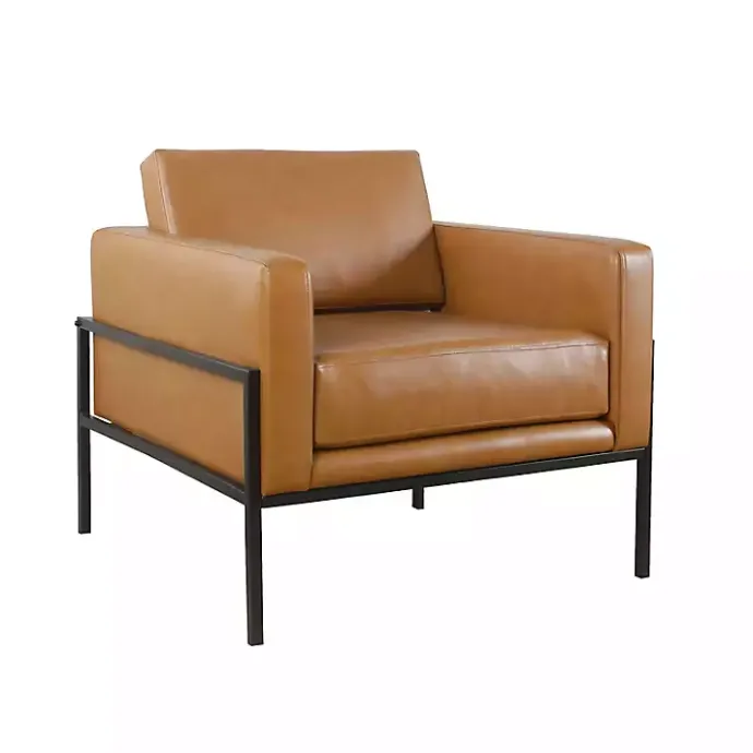 Outlet Kirklands Home Carmel Vegan Leather Club Accent Chair Brown