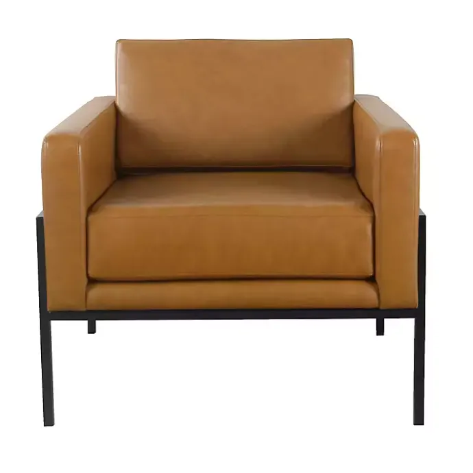 Outlet Kirklands Home Carmel Vegan Leather Club Accent Chair Brown