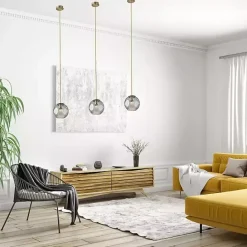 New Kirklands Home Carmen Smoked Swirled Glass Pendant Light Gray