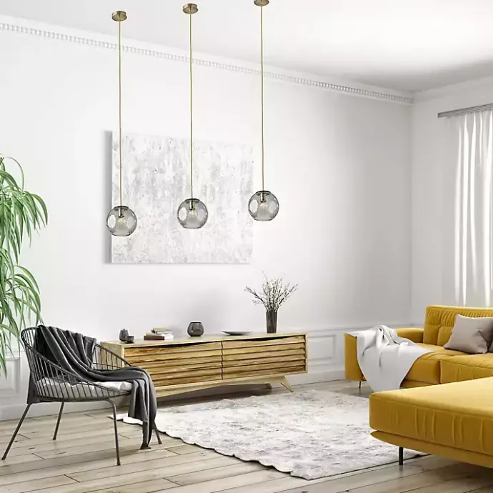 New Kirklands Home Carmen Smoked Swirled Glass Pendant Light Gray