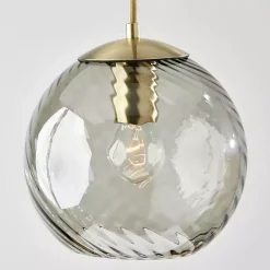 New Kirklands Home Carmen Smoked Swirled Glass Pendant Light Gray