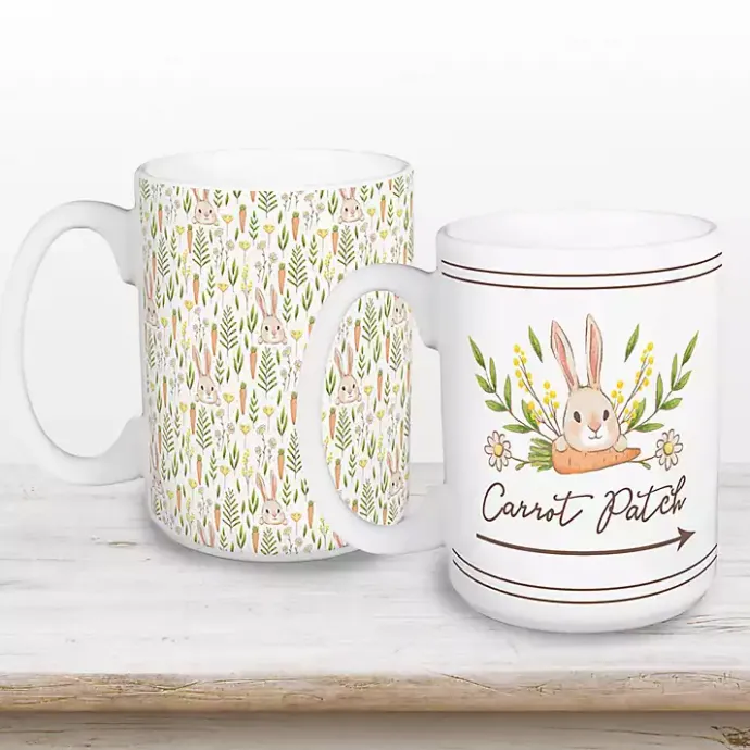 Sale Kirklands Home Carrot Patch Easter Mugs, Set of 2