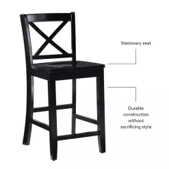 Best Kirklands Home Carter X-Back Counter Stool Black
