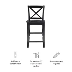 Best Kirklands Home Carter X-Back Counter Stool Black
