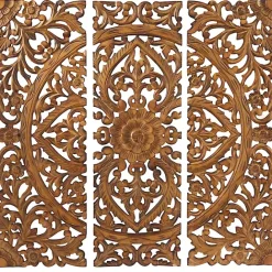 Online Kirklands Home Carved Mahogany 3-pc. Triptych Wall Panels Gold
