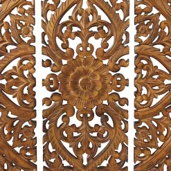 Online Kirklands Home Carved Mahogany 3-pc. Triptych Wall Panels Gold