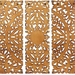Online Kirklands Home Carved Mahogany 3-pc. Triptych Wall Panels Gold