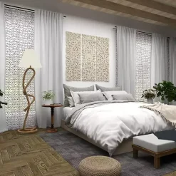 Outlet Kirklands Home Carved Mandala Mango Wood Accent Table Brown