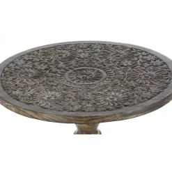 Outlet Kirklands Home Carved Mandala Mango Wood Accent Table Brown