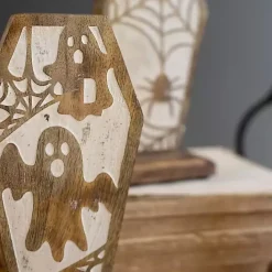 Outlet Kirklands Home Carved Wooden Coffin Statues, Set of 3