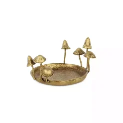 New Kirklands Home Cast Iron Catchall Mushroom Tray Gold