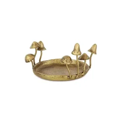 New Kirklands Home Cast Iron Catchall Mushroom Tray Gold