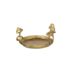 New Kirklands Home Cast Iron Catchall Mushroom Tray Gold
