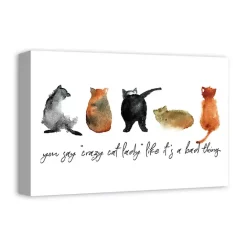 New Kirklands Home Cat Lady Canvas Art Print, 18x12 in.