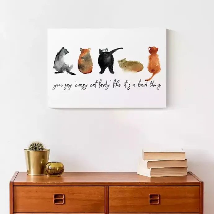 New Kirklands Home Cat Lady Canvas Art Print, 18x12 in.