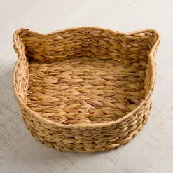 Best Kirklands Home Cat Shaped Natural Hyacinth Basket Tan