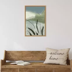 New Kirklands Home Cattail Abstract Framed Canvas Art Print
