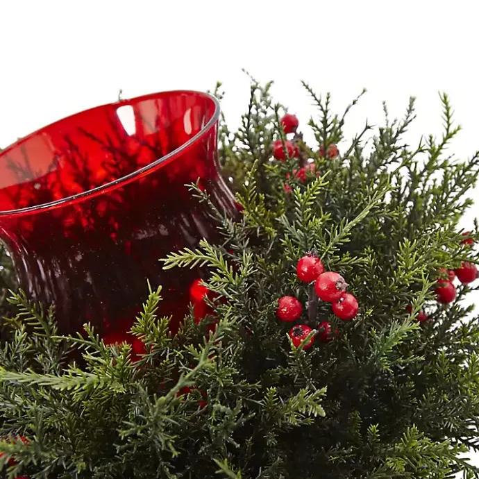 Online Kirklands Home Cedar and Berry Candle Ring Centerpiece