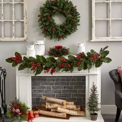 Online Kirklands Home Cedar and Berry Candle Ring Centerpiece