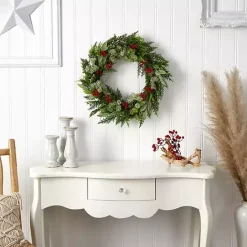 Kirklands Home Cedar and Eucalyptus Berry Wreath