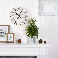 New Kirklands Home Cedar Pine Mini Tree in Corrugated Metal Planter